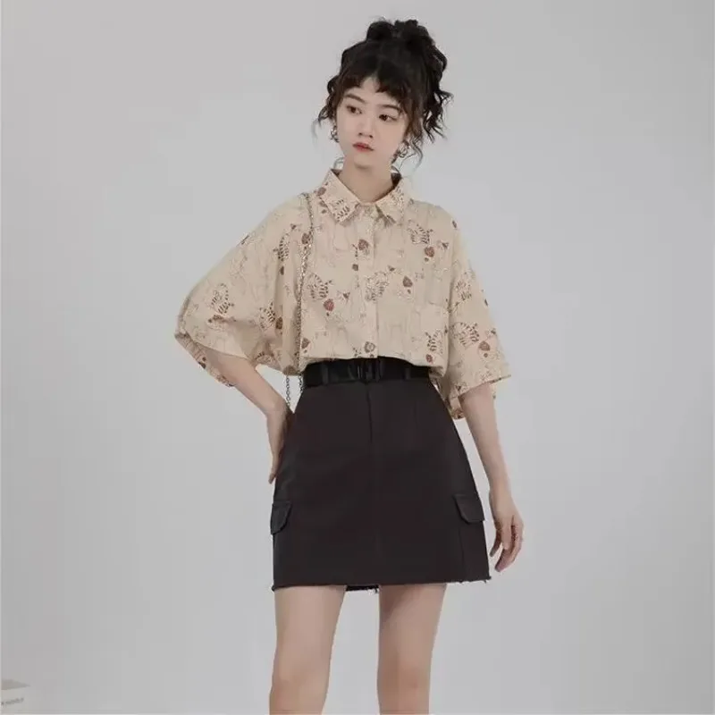 Korean Student Lifestyle - เสื้อผู้หญิง Corduroy Patch กระเป๋าเสื้อ Dressy Casual