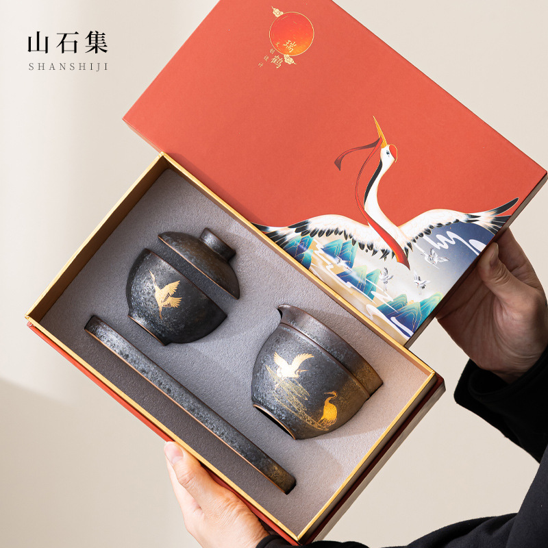 Korean Tea Set - ชุดกาน้ำชาและถ้วยเซน1ชาม2ถ้วยชุดชงชาครัวเรือนชุดเดินทางกลางแจ้งแบบพกพาชุดอุปกรณ์ชาจีน