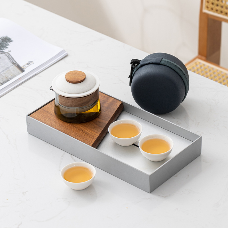Korean Tea Set - ชุดกาน้ำชาเซนและถ้วยชาชุดชงชาที่ใช้ในครัวเรือนชุดน้ำชาสำหรับเดินทางกระเป๋าพกพาสำหรับกลางแจ้งชุดอุปกรณ์ชาจีน