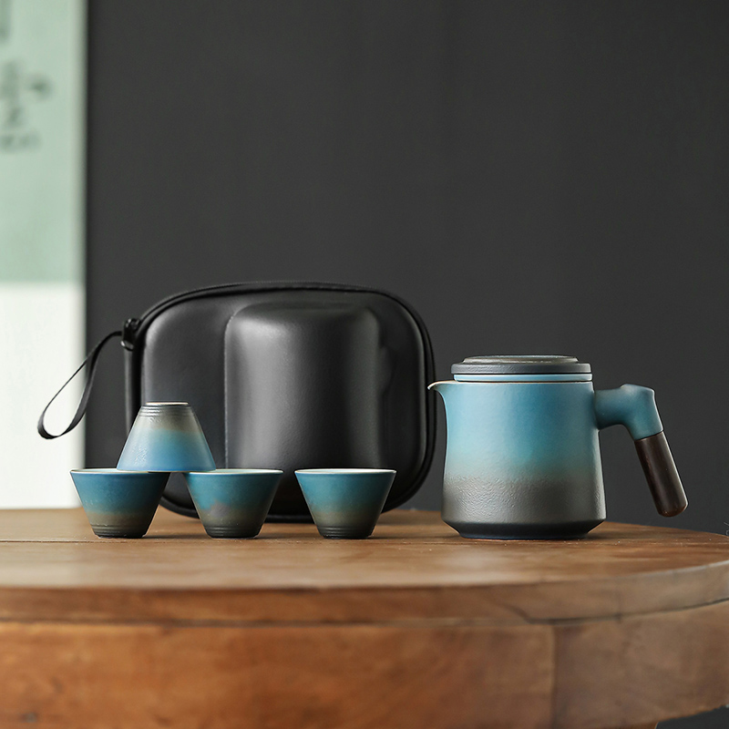Korean Tea Set - ชุดน้ำชาพกพาแบบเรียบง่าย 1 หม้อ 4 ถ้วย ชุดน้ำชาสำหรับเดินทาง