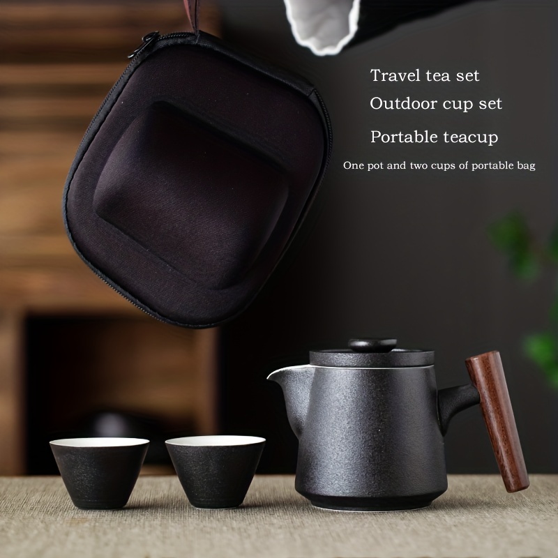 Korean Tea Set - ชุดน้ำชาเซรามิกสามชิ้นแบบพกพา ดีไซน์สวยงาม พร้อมกาน้ำชา 1 ใบ และถ้วยชา