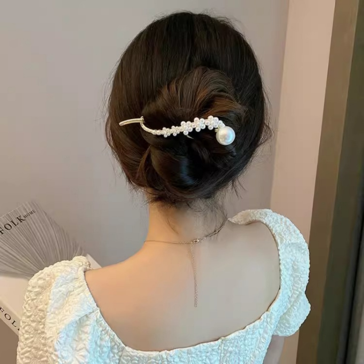 Elegant Glitter ไข่มุกผมคลิปสํ - Korean Women Lifestyle บทวิจารณ์และราคา