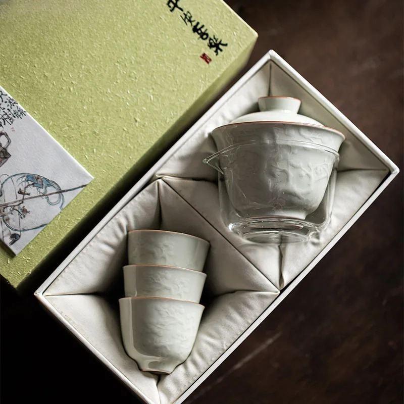 ชุดถ้วยชาแก้วนูนลายทำมือสไตล์บ - Korean Tea Set บทวิจารณ์และราคา