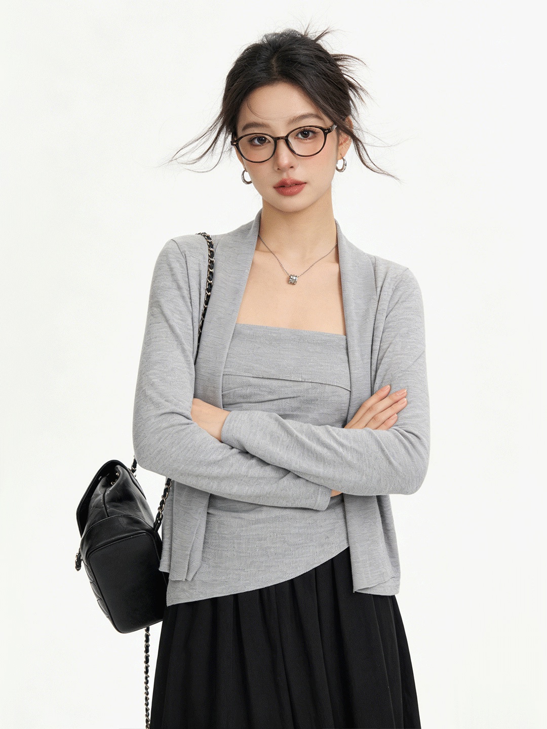 Lush Life เสื้อคาร์ดิแกนถักแบบ - Korean Women Lifestyle บทวิจารณ์และราคา