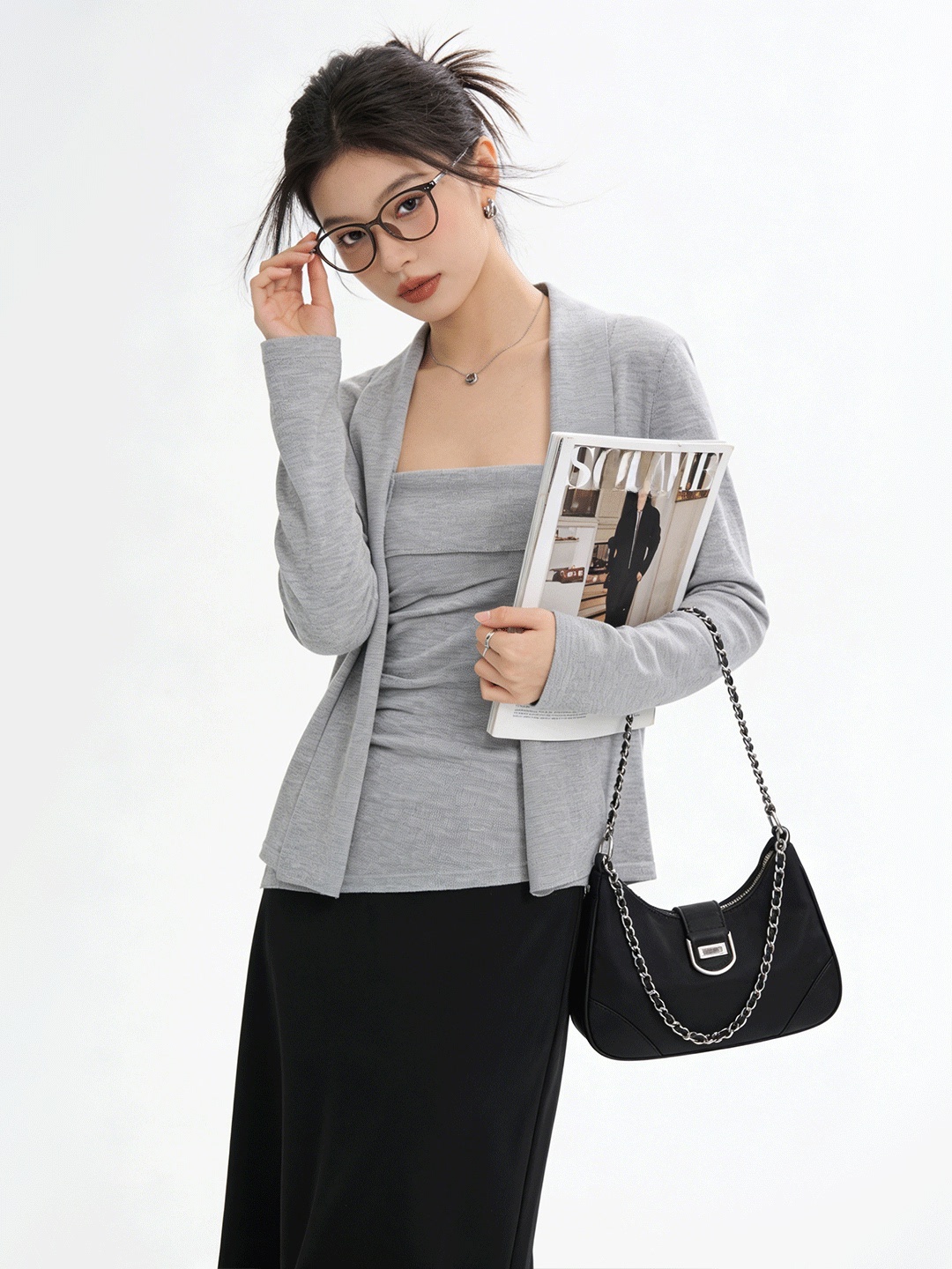 Lush Life เสื้อคาร์ดิแกนถักแบบ - Korean Women Lifestyle บทวิจารณ์และราคา